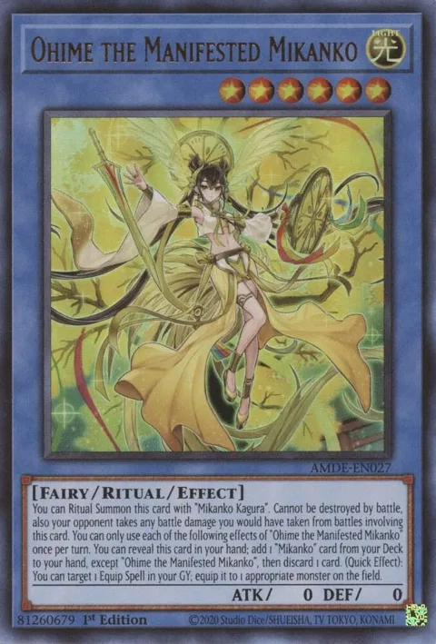 Ohime the Manifested Mikanko AMDE-EN027 Yu-Gi-Oh card from Amazing Defenders