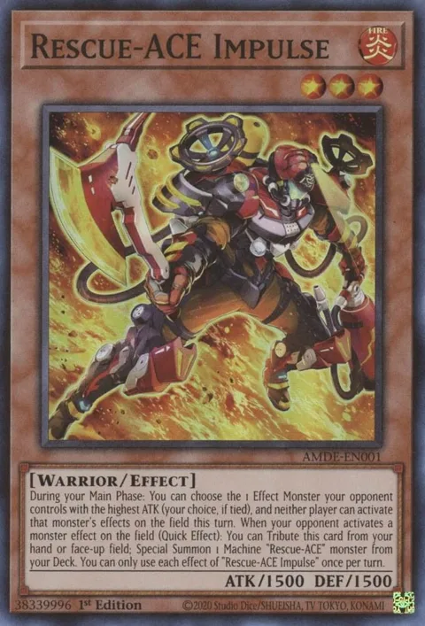 Rescue-ACE Impulse AMDE-EN001 Yu-Gi-Oh card from Amazing Defenders