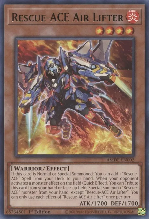 Rescue-ACE Air Lifter AMDE-EN002 Yu-Gi-Oh card from Amazing Defenders