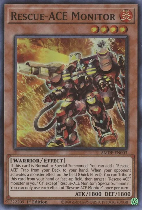 Rescue-ACE Monitor AMDE-EN003 Yu-Gi-Oh card from Amazing Defenders