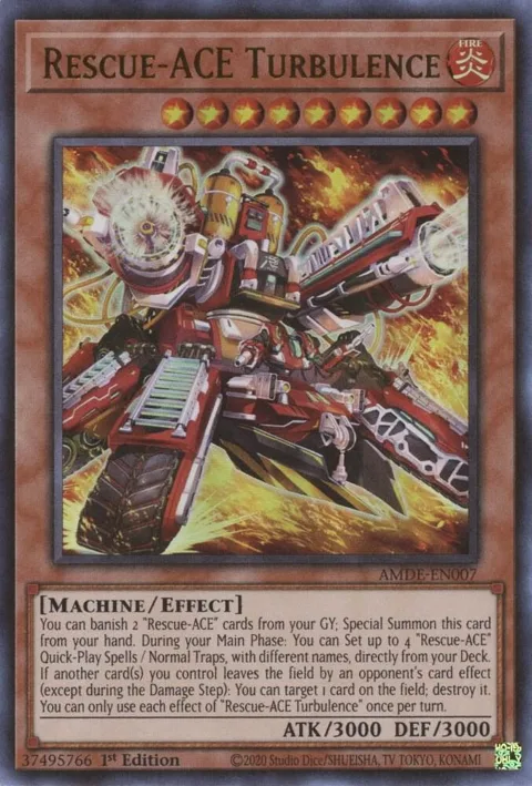 Rescue-ACE Turbulence AMDE-EN007 Yu-Gi-Oh card from Amazing Defenders