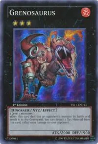 Grenosaurus YS11-EN043 Yu-Gi-Oh card from Starter Deck: Dawn of the Xyz