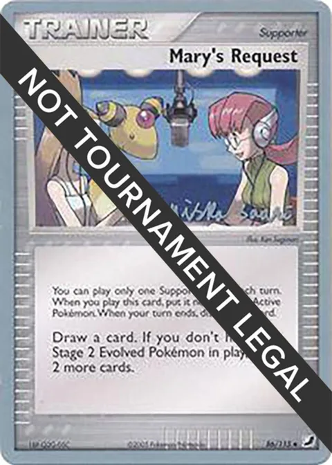 Mary's Request - 2006 Miska Saari #86/115 Pokémon card from World Championship Decks