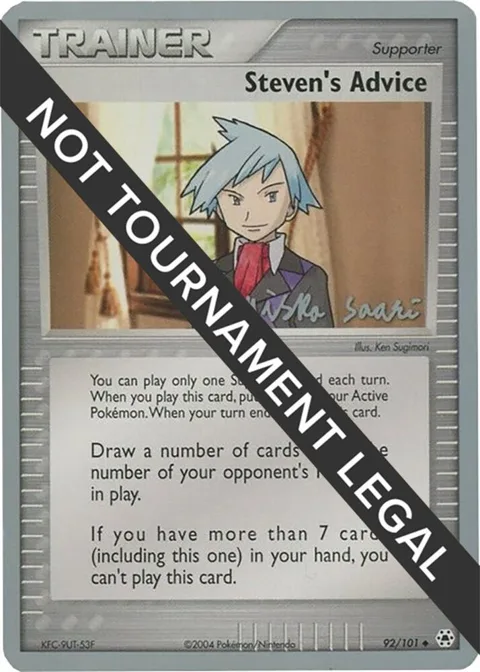 Steven's Advice - 2006 Miska Saari #92/101 Pokémon card from World Championship Decks