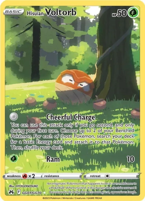 Hisuian Voltorb #GG01/GG70 Holofoil Pokémon card from Crown Zenith: Galarian Gallery