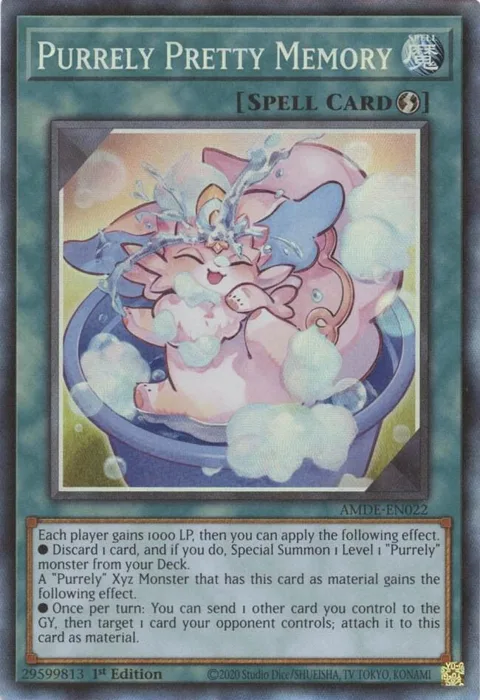 Purrely Pretty Memory Collector's Rare AMDE-EN022 Yu-Gi-Oh card from Amazing Defenders