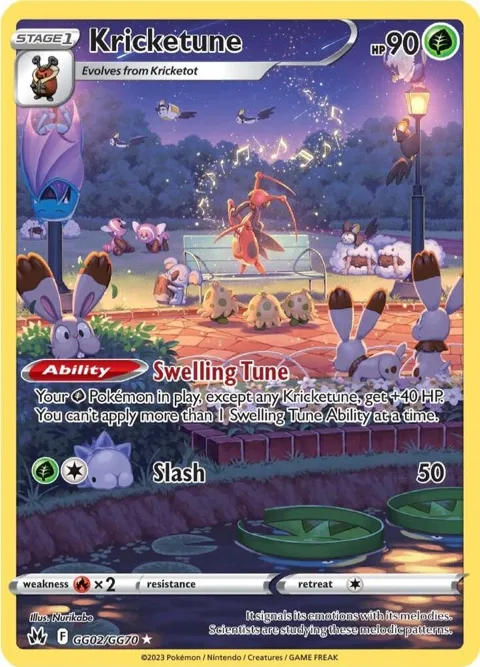Kricketune #GG02/GG70 Holofoil Pokémon card from Crown Zenith: Galarian Gallery