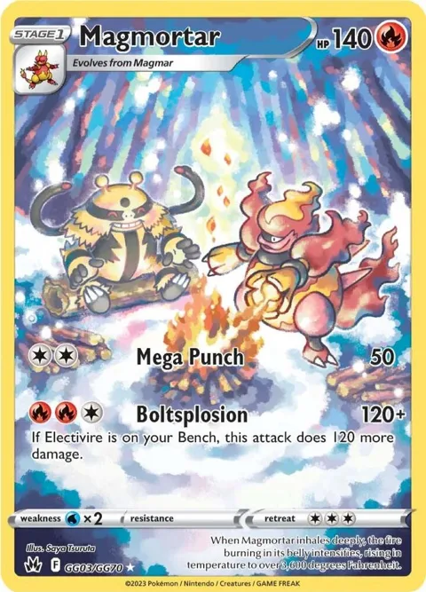 Magmortar #GG03/GG70 Holofoil Pokémon card from Crown Zenith: Galarian Gallery