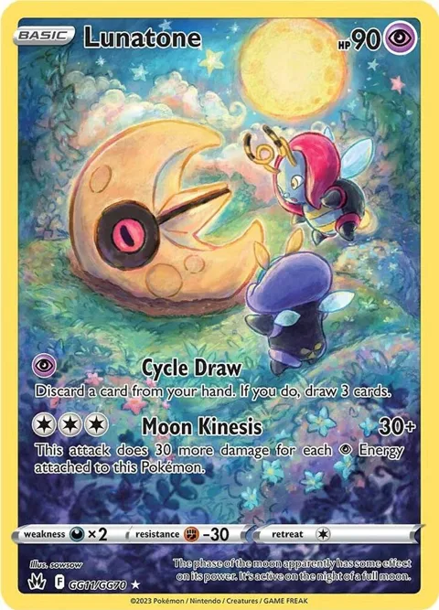 Lunatone #GG11/GG70 Holofoil Pokémon card from Crown Zenith: Galarian Gallery