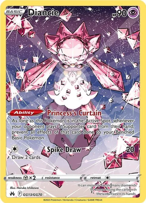 Diancie #GG13/GG70 Holofoil Pokémon card from Crown Zenith: Galarian Gallery