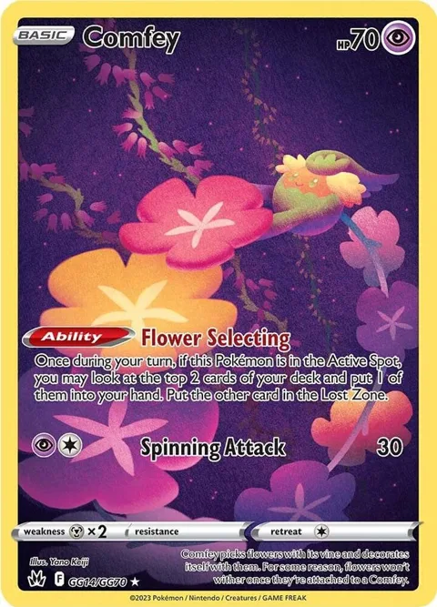 Comfey #GG14/GG70 Holofoil Pokémon card from Crown Zenith: Galarian Gallery