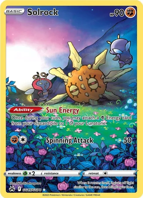 Solrock #GG15/GG70 Holofoil Pokémon card from Crown Zenith: Galarian Gallery