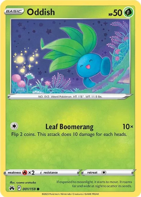 Oddish #001/159 Pokémon card from Crown Zenith