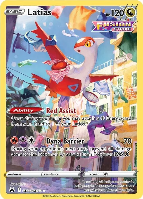 Latias #GG20/GG70 Holofoil Pokémon card from Crown Zenith: Galarian Gallery