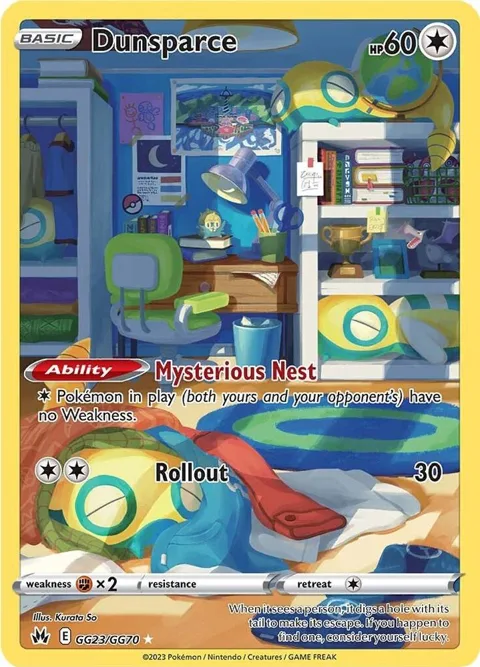 Dunsparce #GG23/GG70 Holofoil Pokémon card from Crown Zenith: Galarian Gallery