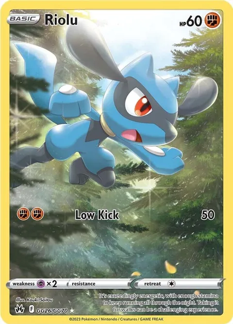 Riolu #GG26/GG70 Holofoil Pokémon card from Crown Zenith: Galarian Gallery