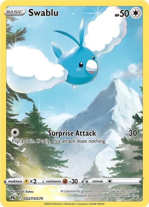 Swablu #GG27/GG70 Holofoil Pokémon card from Crown Zenith: Galarian Gallery