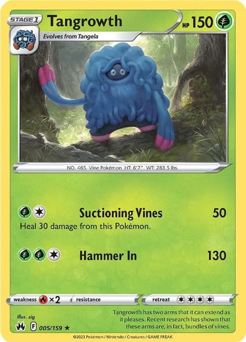 Tangrowth #005/159 Reverse Holofoil Pokémon card from Crown Zenith