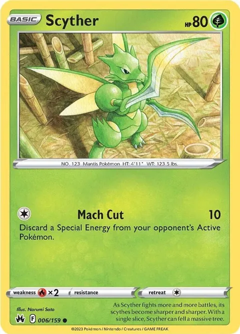 Scyther #006/159 Pokémon card from Crown Zenith