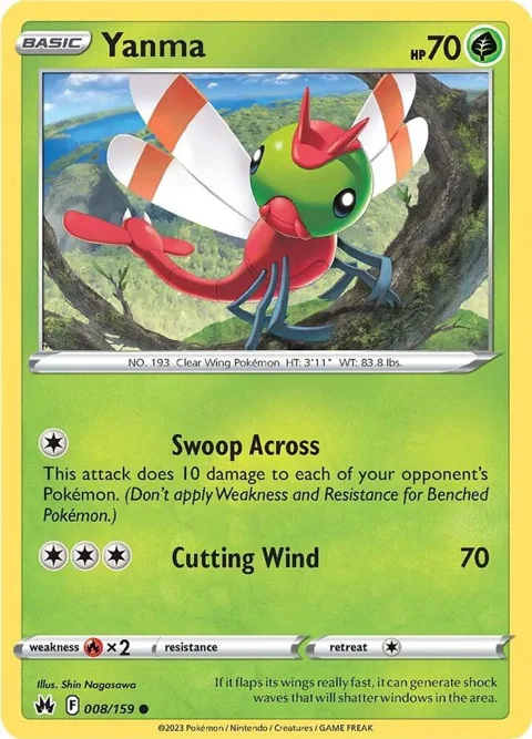 Yanma #008/159 Pokémon card from Crown Zenith
