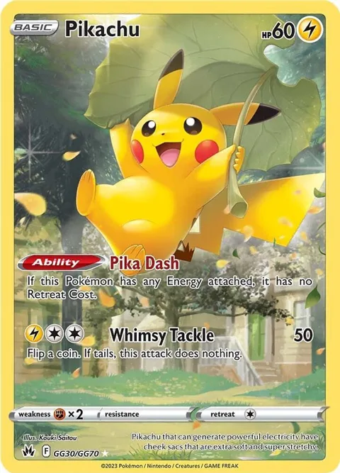 Pikachu #GG30/GG70 Holofoil Pokémon card from Crown Zenith: Galarian Gallery