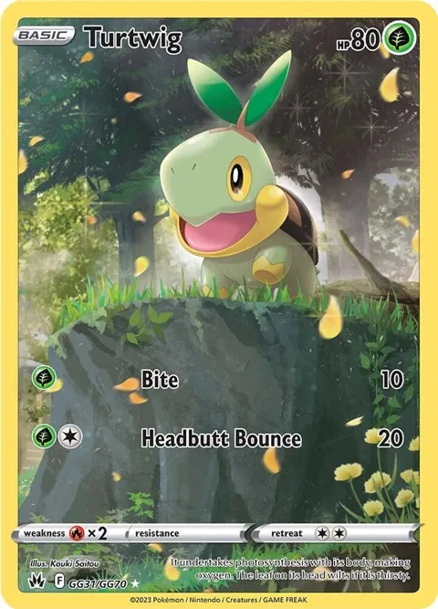 Turtwig #GG31/GG70 Holofoil Pokémon card from Crown Zenith: Galarian Gallery