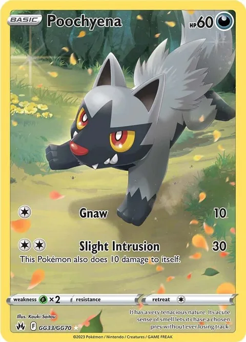 Poochyena #GG33/GG70 Holofoil Pokémon card from Crown Zenith: Galarian Gallery