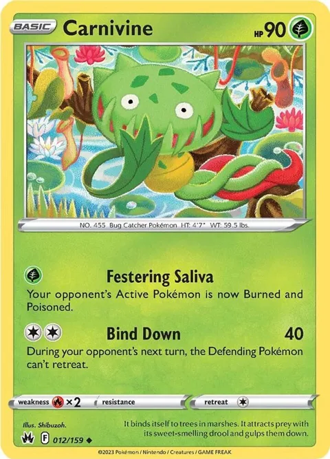 Carnivine #012/159 Pokémon card from Crown Zenith