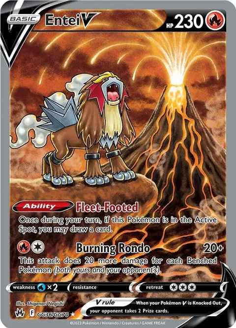 Entei V #GG36/GG70 Holofoil Pokémon card from Crown Zenith: Galarian Gallery