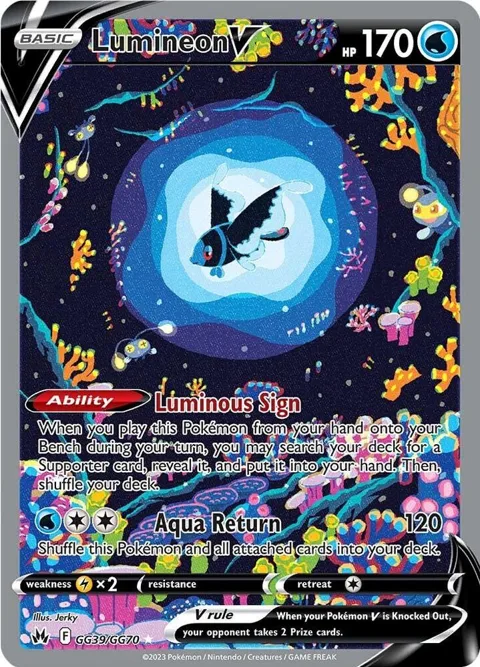 Lumineon V #GG39/GG70 Holofoil Pokémon card from Crown Zenith: Galarian Gallery