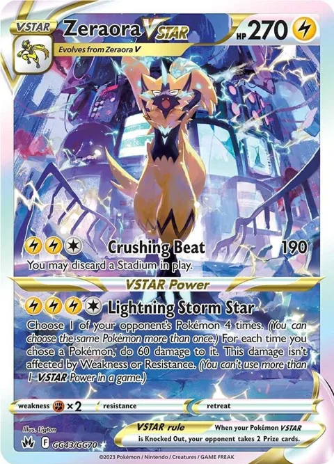 Zeraora VSTAR #GG43/GG70 Holofoil Pokémon card from Crown Zenith: Galarian Gallery
