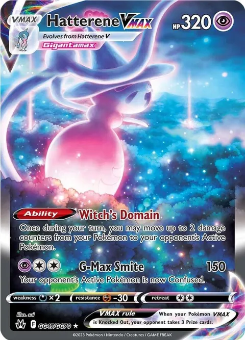 Hatterene VMAX #GG47/GG70 Holofoil Pokémon card from Crown Zenith: Galarian Gallery