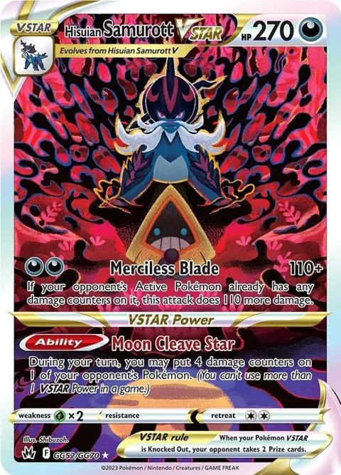 Hisuian Samurott VSTAR #GG52/GG70 Holofoil Pokémon card from Crown Zenith: Galarian Gallery