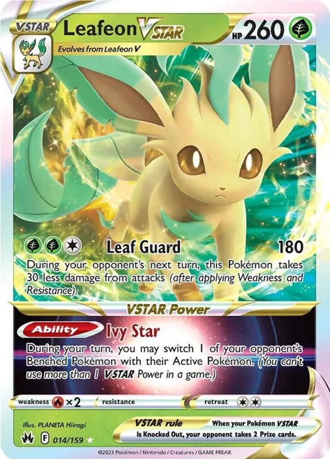 Leafeon VSTAR #014/159 Holofoil Pokémon card from Crown Zenith
