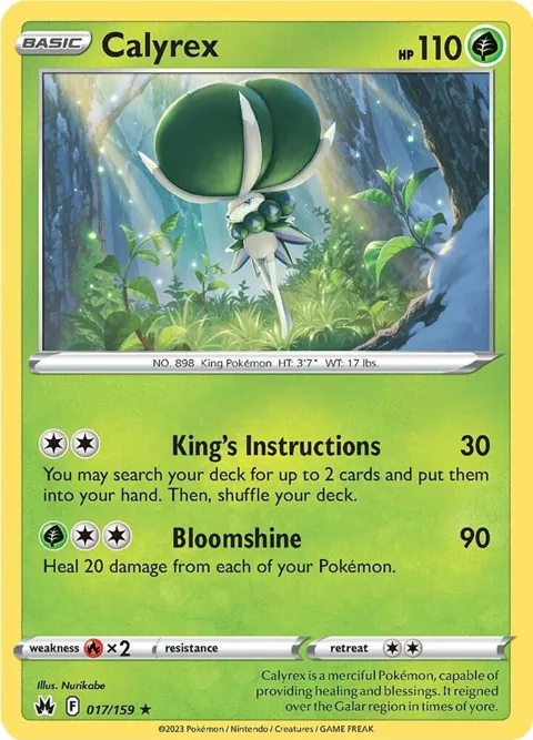 Calyrex #017/159 Holofoil Pokémon card from Crown Zenith