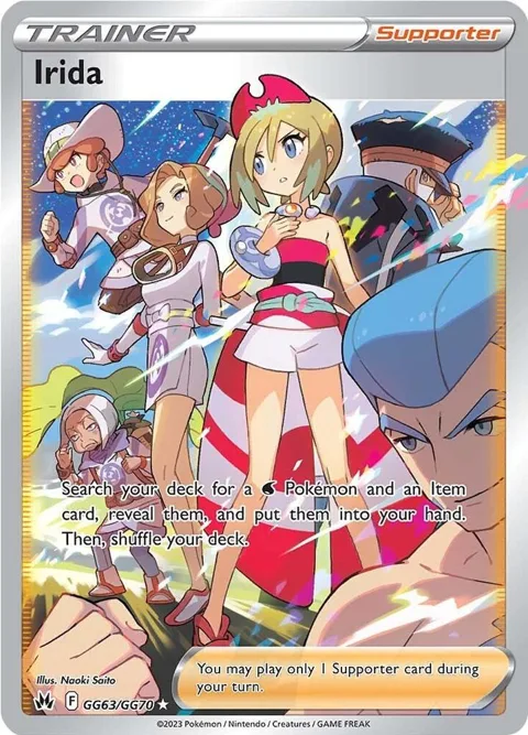 Irida #GG63/GG70 Holofoil Pokémon card from Crown Zenith: Galarian Gallery