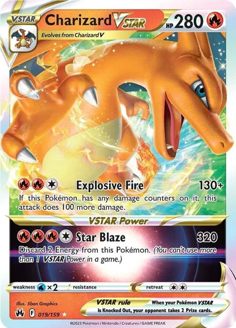 Charizard VSTAR #019/159 Holofoil Pokémon card from Crown Zenith