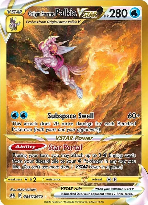 Origin Forme Palkia VSTAR Secret Rare #GG67/GG70 Holofoil Pokémon card from Crown Zenith: Galarian Gallery
