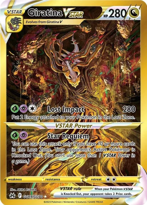 Giratina VSTAR Secret Rare #GG69/GG70 Holofoil Pokémon card from Crown Zenith: Galarian Gallery
