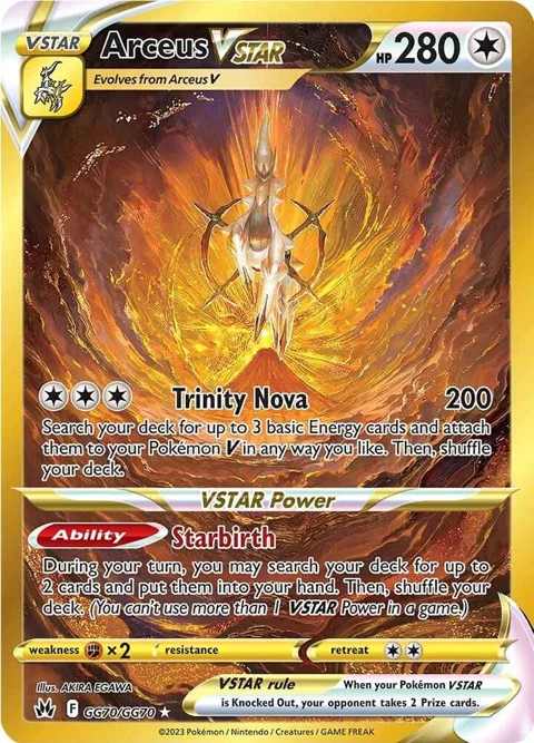 Arceus VSTAR Secret Rare #GG70/GG70 Holofoil Pokémon card from Crown Zenith: Galarian Gallery