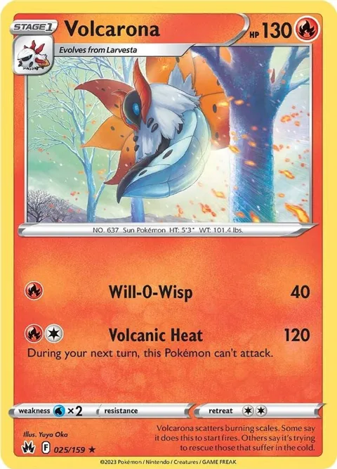 Volcarona #025/159 Reverse Holofoil Pokémon card from Crown Zenith