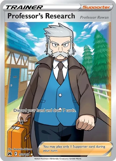 Professor's Research [Professor Rowan] Full Art #150/159 Holofoil Pokémon card from Crown Zenith