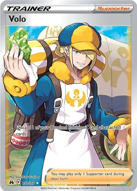 Volo Full Art #151/159 Holofoil Pokémon card from Crown Zenith