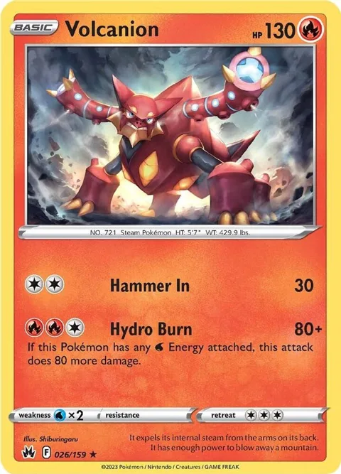 Volcanion #026/159 Reverse Holofoil Pokémon card from Crown Zenith