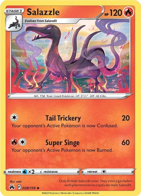 Salazzle #028/159 Pokémon card from Crown Zenith