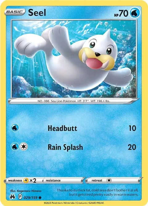 Seel #029/159 Pokémon card from Crown Zenith