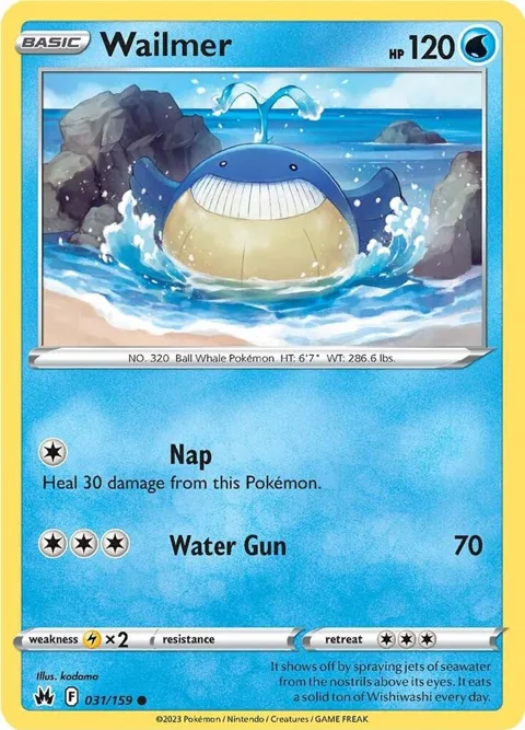 Wailmer #031/159 Pokémon card from Crown Zenith