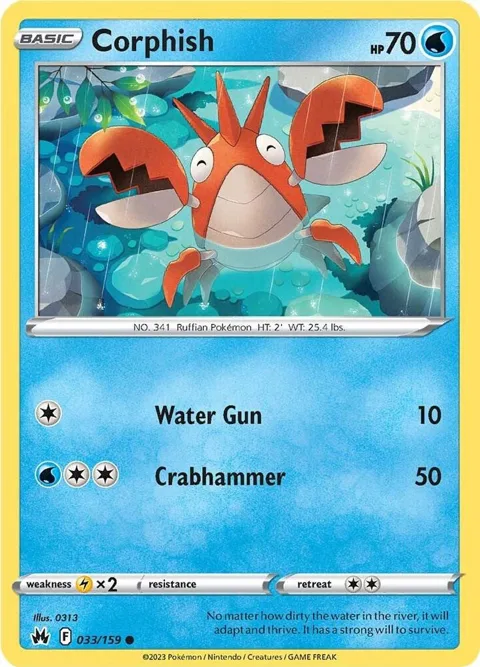 Corphish #033/159 Pokémon card from Crown Zenith