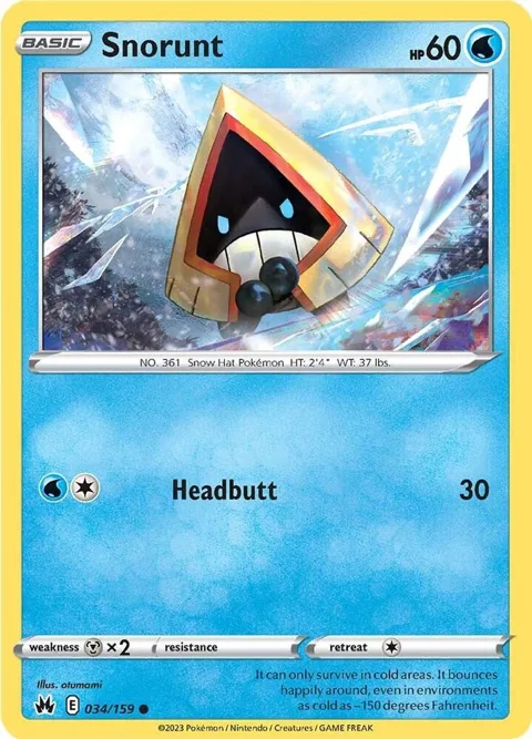 Snorunt #034/159 Pokémon card from Crown Zenith