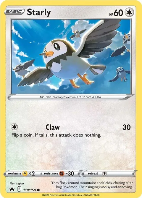 Starly #110/159 Pokémon card from Crown Zenith